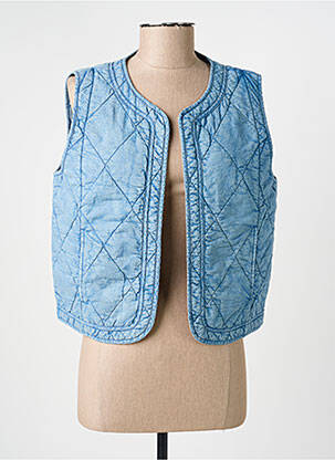 Gilet sans manche poches bleu C'EST BEAU LA VIE femme