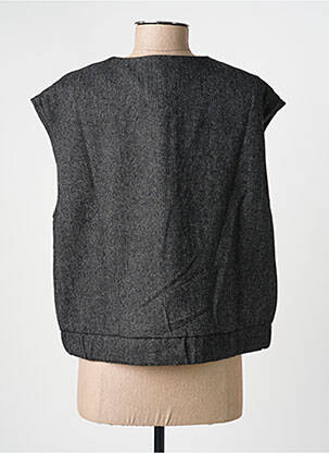 Gilet manches courtes coupe droite gris C'EST BEAU LA VIE femme