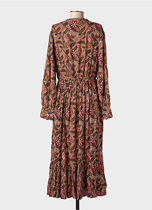 Robe longue manches longues manches longues marron C'EST BEAU LA VIE femme