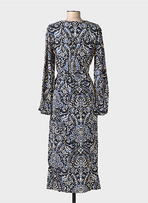 Robe longue manches longues manches longues bleu JULIE GUERLANDE femme