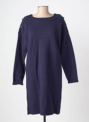 Robe pull coupe droite manches longues bleu C'EST BEAU LA VIE femme