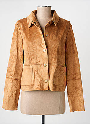Veste casual tissage suedine marron JULIE GUERLANDE femme
