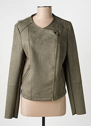 Veste casual col rond vert JULIE GUERLANDE femme