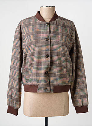Veste casual col rond marron C'EST BEAU LA VIE femme