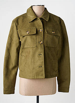 Veste casual tissage suedine vert C'EST BEAU LA VIE femme