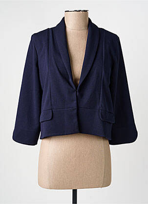 Veste casual col tailleur bleu JULIE GUERLANDE femme