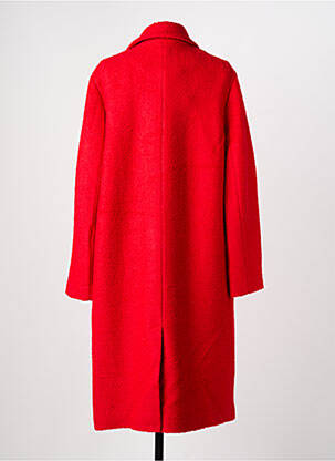 Manteau long coupe cintrée sans capuche rouge C'EST BEAU LA VIE femme