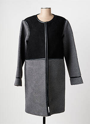 Manteau long coupe cintrée sans capuche gris JULIE GUERLANDE femme