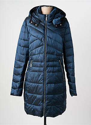 Doudoune poches a capuche bleu JULIE GUERLANDE femme