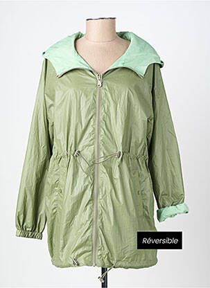Imperméable finition intérieure doublure satiné a capuche vert C'EST BEAU LA VIE femme