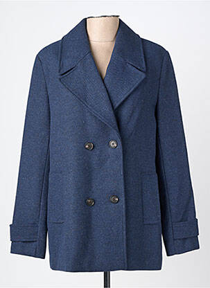 Manteau court coupe droite sans capuche bleu C'EST BEAU LA VIE femme