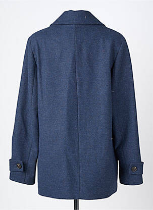 Manteau court coupe droite sans capuche bleu C'EST BEAU LA VIE femme