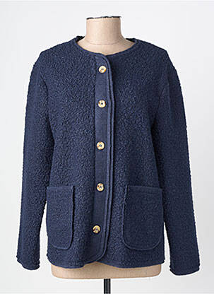 Veste casual col rond bleu JULIE GUERLANDE femme