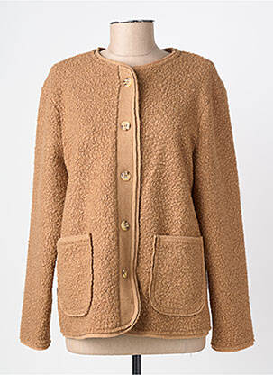 Veste casual col rond marron JULIE GUERLANDE femme