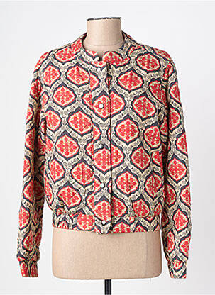 Veste casual col rond rouge C'EST BEAU LA VIE femme