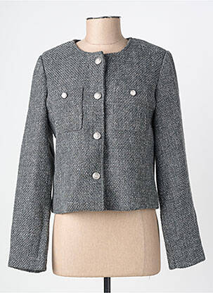 Veste casual col rond gris JULIE GUERLANDE femme