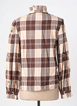 Chemisier coupe droite manches longues marron C'EST BEAU LA VIE femme