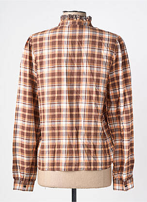 Chemisier coupe droite manches longues marron C'EST BEAU LA VIE femme