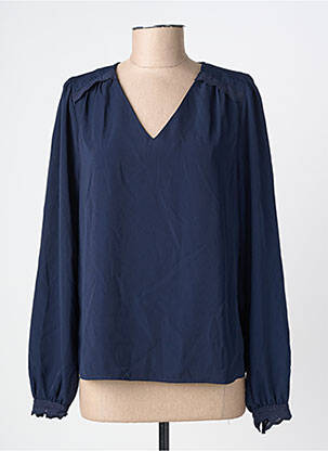 Blouse manches longues manches longues bleu JULIE GUERLANDE femme