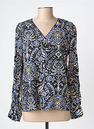 Blouse imprimé fleurs manches longues noir JULIE GUERLANDE femme