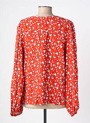 Blouse imprimé fleurs manches longues orange C'EST BEAU LA VIE femme