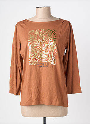 T-shirt manches 3/4 manches 3/4 marron JULIE GUERLANDE femme