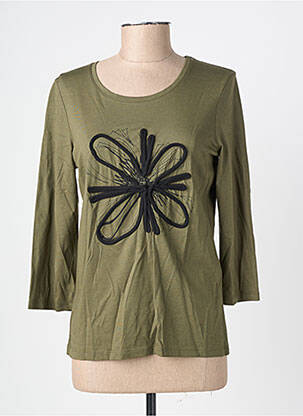T-shirt manches 3/4 manches 3/4 vert JULIE GUERLANDE femme