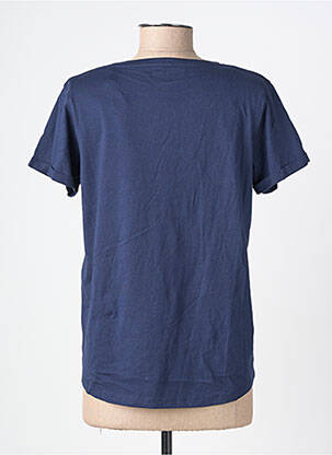 T-shirt sérigraphie manches courtes bleu C'EST BEAU LA VIE femme