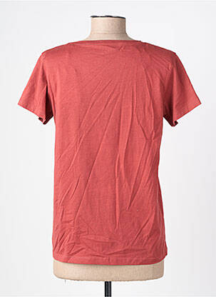 T-shirt sérigraphie manches courtes orange C'EST BEAU LA VIE femme