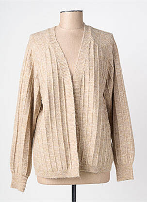 Gilet manches longues resserrée sur le bas beige C'EST BEAU LA VIE femme