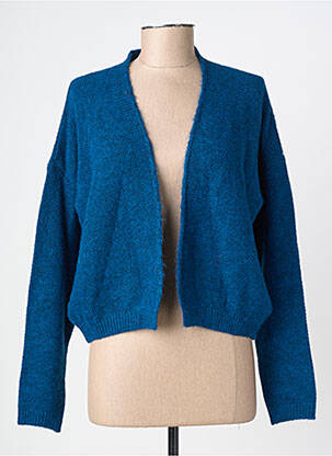 Gilet manches longues resserrée sur le bas bleu JULIE GUERLANDE femme