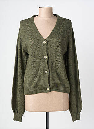 Gilet manches longues resserrée sur le bas vert JULIE GUERLANDE femme