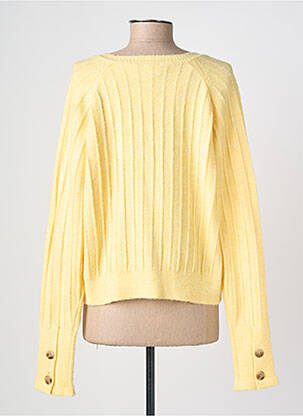 Gilet manches longues resserrée sur le bas jaune C'EST BEAU LA VIE femme
