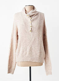 Pull tissage chiné manches longues beige JULIE GUERLANDE femme