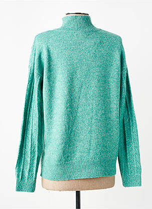 Pull tissage chiné manches longues vert C'EST BEAU LA VIE femme