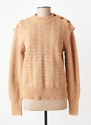 Pull tissage chiné manches longues beige C'EST BEAU LA VIE femme