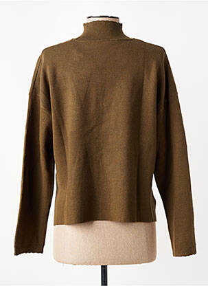 Pull coupe droite manches longues vert C'EST BEAU LA VIE femme