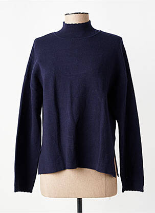 Pull coupe droite manches longues bleu C'EST BEAU LA VIE femme