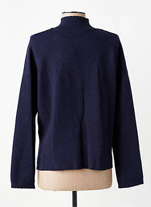 Pull coupe droite manches longues bleu C'EST BEAU LA VIE femme