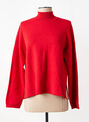 Pull coupe droite manches longues rouge C'EST BEAU LA VIE femme