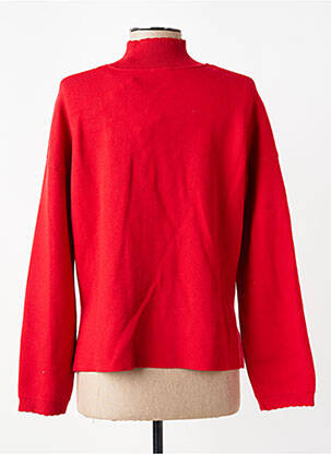 Pull coupe droite manches longues rouge C'EST BEAU LA VIE femme