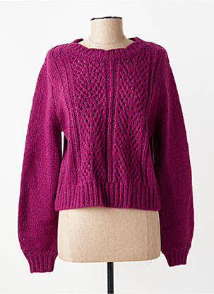 Pull stretch manches longues rose C'EST BEAU LA VIE femme