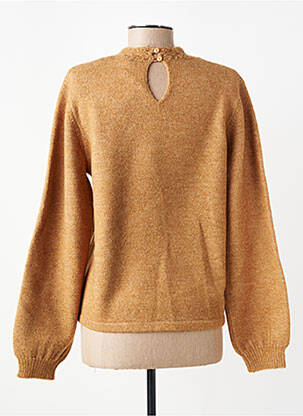 Pull tissage chiné manches longues marron C'EST BEAU LA VIE femme
