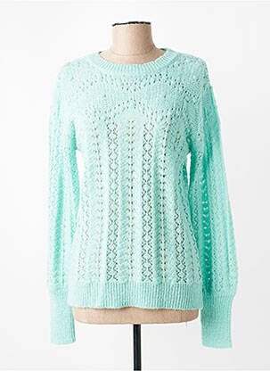 Pull maille ajourée manches longues bleu C'EST BEAU LA VIE femme