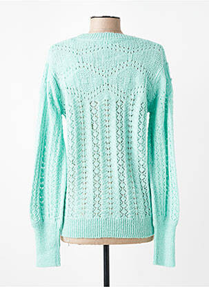 Pull maille ajourée manches longues bleu C'EST BEAU LA VIE femme