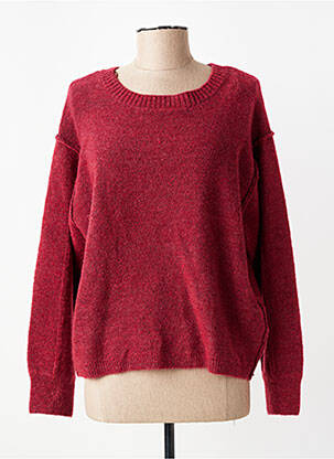 Pull tissage chiné manches longues orange C'EST BEAU LA VIE femme