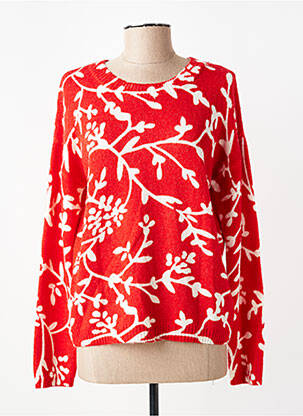 Pull resserrée sur le bas manches longues rouge C'EST BEAU LA VIE femme