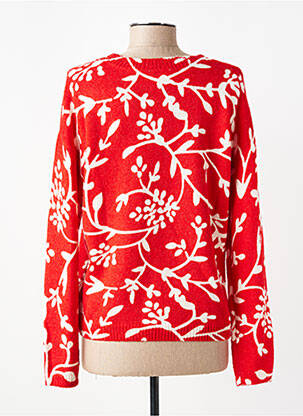Pull resserrée sur le bas manches longues rouge C'EST BEAU LA VIE femme