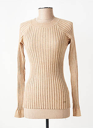Pull stretch manches longues beige C'EST BEAU LA VIE femme