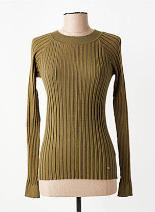 Pull stretch manches longues vert C'EST BEAU LA VIE femme